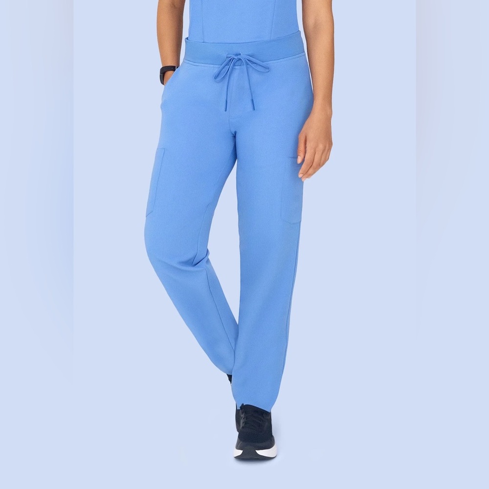 Mandala Nine Pocket Cargo Scrub Pants Ceil Blue Size XS Petite